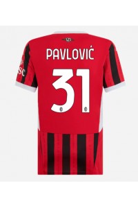 Fotbalové Dres AC Milan Strahinja Pavlovic #31 Dámské Domácí Oblečení 2024-25 Krátký Rukáv